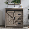 31" Farmhouse Sliding Barn Door Bathroom Vanity by LUXOAKAddMoreStyletoHome