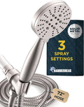HammerHead Showers® Solid Metal 3-Spray Handheld Shower Head by HammerHeadShowers