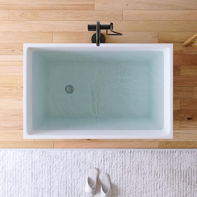43" Acrylic Freestanding Bathtubs, Stand Alone Tub, Japanese Soaking Tub - Image 4