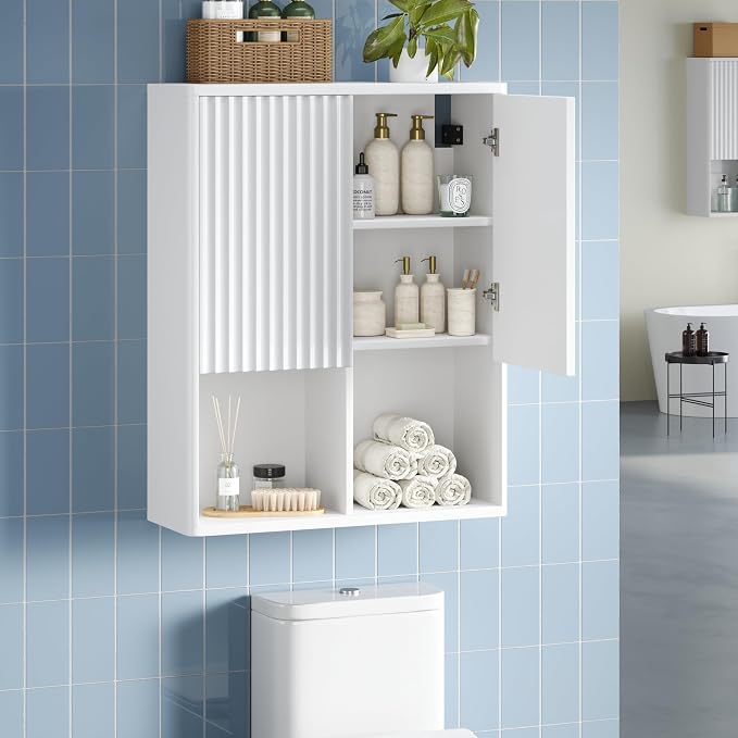 Bathroom Wall Cabinet, Over The Toilet Storage Cabinet, Curved Laundry Cabinet by Unknown