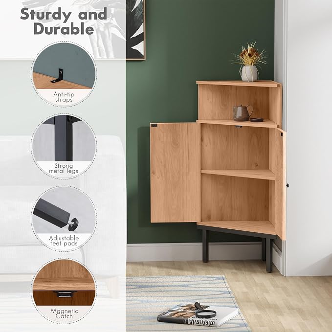 Yechen 39.7" Corner Storage Cabinet - Image 5