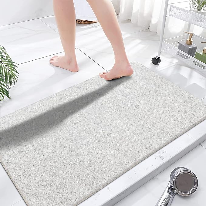 godehone Shower Mats Non Slip Without Suction Cups, PVC Loofah Bathroom Mats by godehone