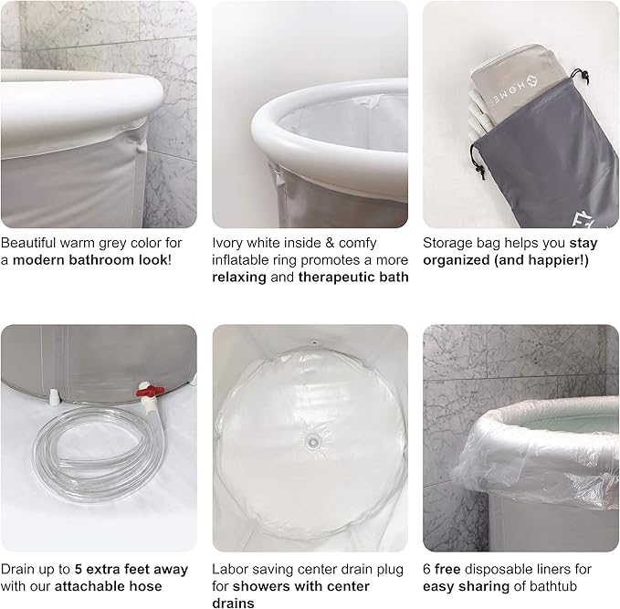 Portable Bathtub by Homefilos, Ice Bath and Cold Plunge - Image 4