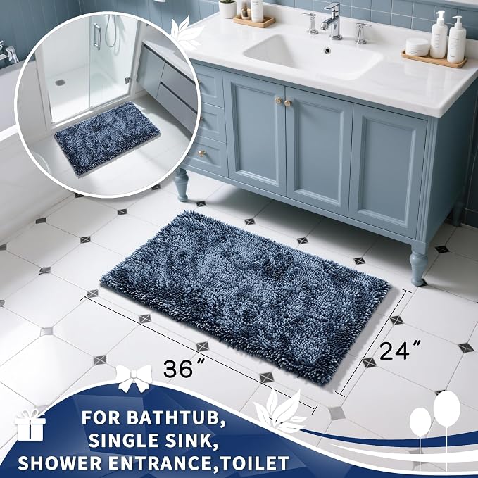 Yimobra Large Bathroom Rug Non Slip 36x24 Inch, Extra Thick Soft Absorbent - Image 4