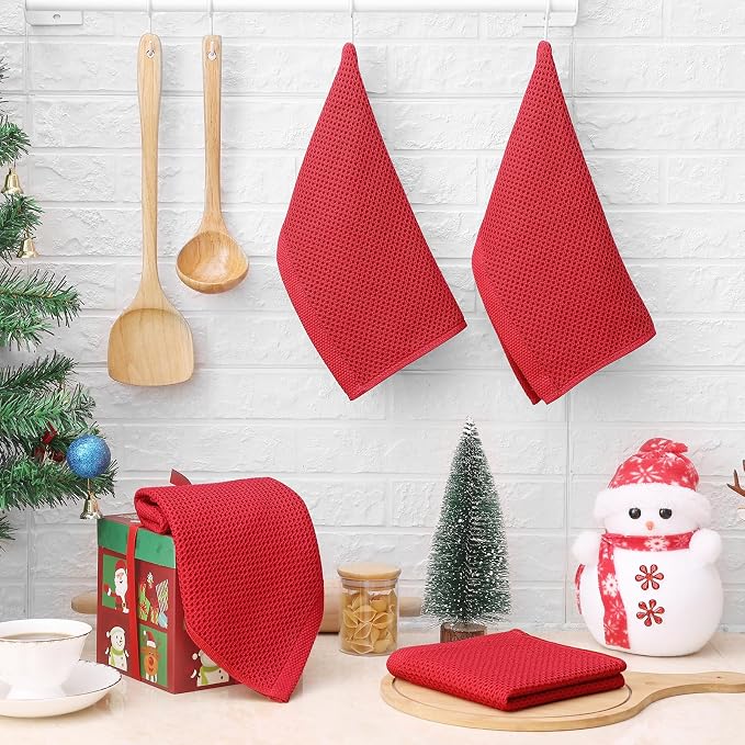 Homaxy 100% Cotton Waffle Weave Kitchen Dish Cloths, Ultra Soft Absorbent Quick - Image 6
