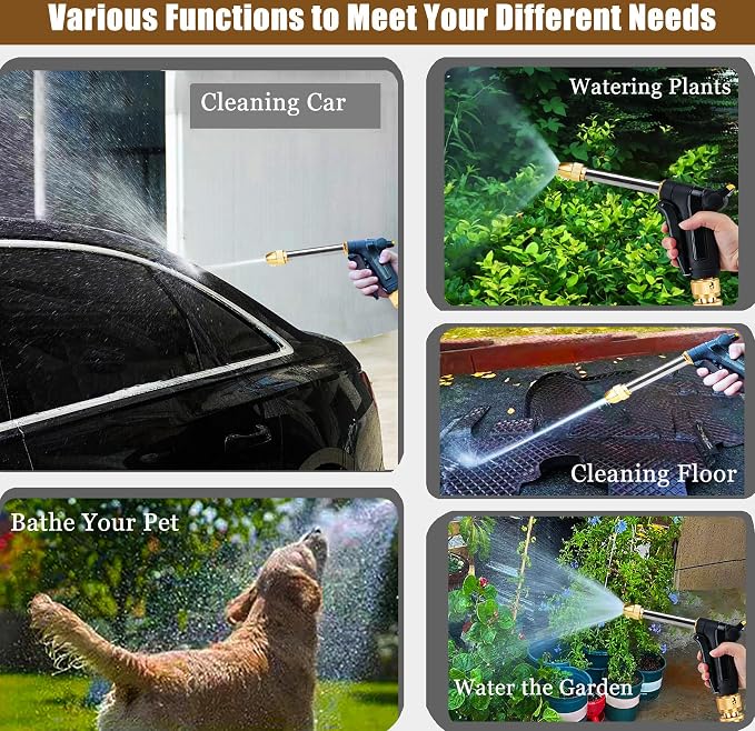 Garden Hose Nozzle, Upgraded Heavy Duty Metal Hose Sprayer Nozzle - Image 5