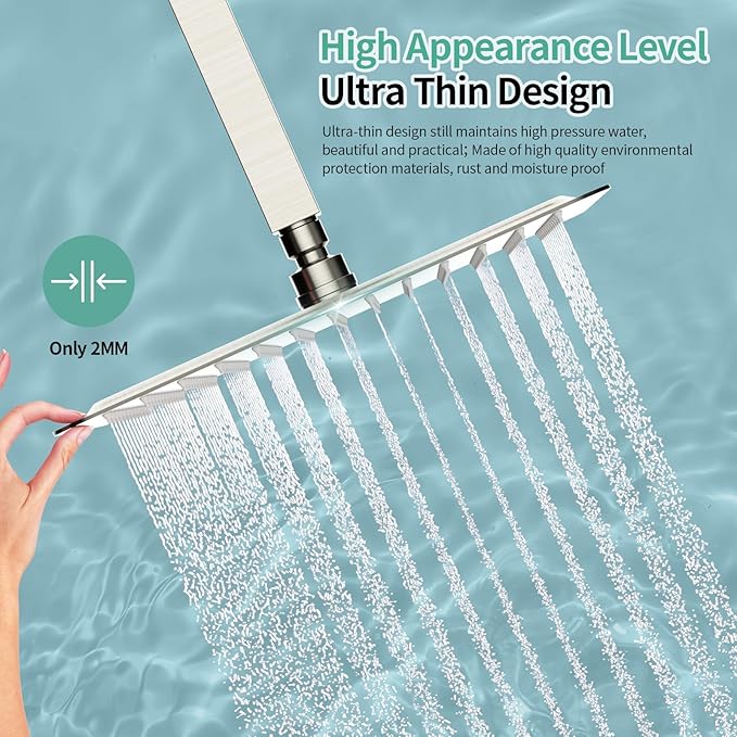 SR SUN RISE 12 Inch Rain Shower Head, High Pressure Rainfall Showerhead Large - Image 5