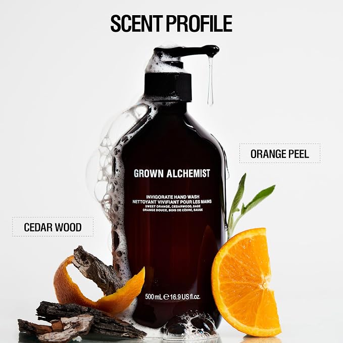Grown Alchemist Invigorate Hand Wash + Refill Set – Liquid Hand Soap - Image 4