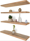 24 Inch Floating Shelves for Wall Rustic Light Wood Wall Shelves for Bedroom by Unknown