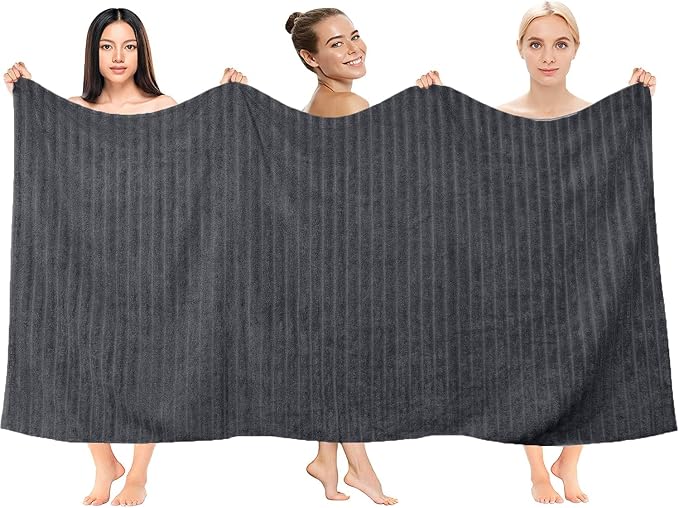 DAN RIVER Pack of 2 Bath Sheet 35x70 Inches, Extra Large Ribbed Bath Towels - Image 4
