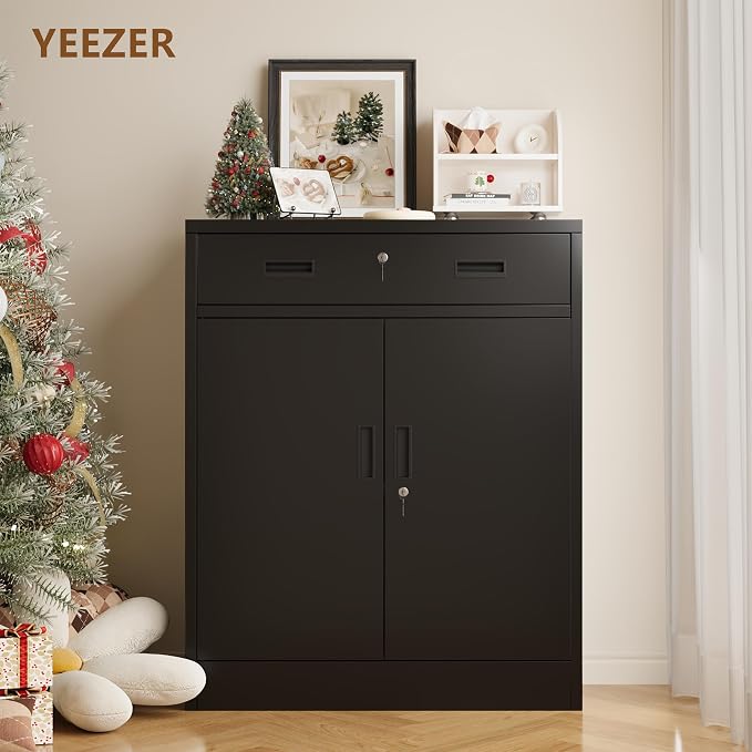 Metal Storage Cabinet, 36 Inch Tall Metal Storage Cabinet - Image 2