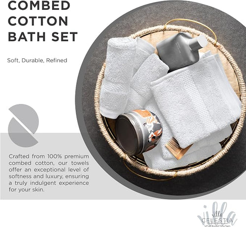 100% Cotton Bath Towel Set of 12-4 Bath Towels, 4 Hand Towels, 4 Wash Cloths - Image 2