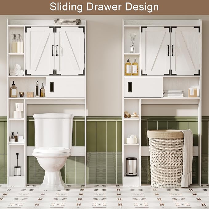 ChooChoo Over The Toilet Storage Cabinet, Farmhouse Bathroom Storage Cabinet - Image 6