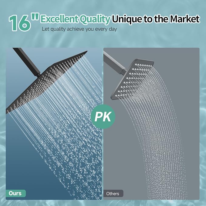 SR SUN RISE Luxury 16 Inch Extra Large Square Stainless Steel Shower Head High - Image 2