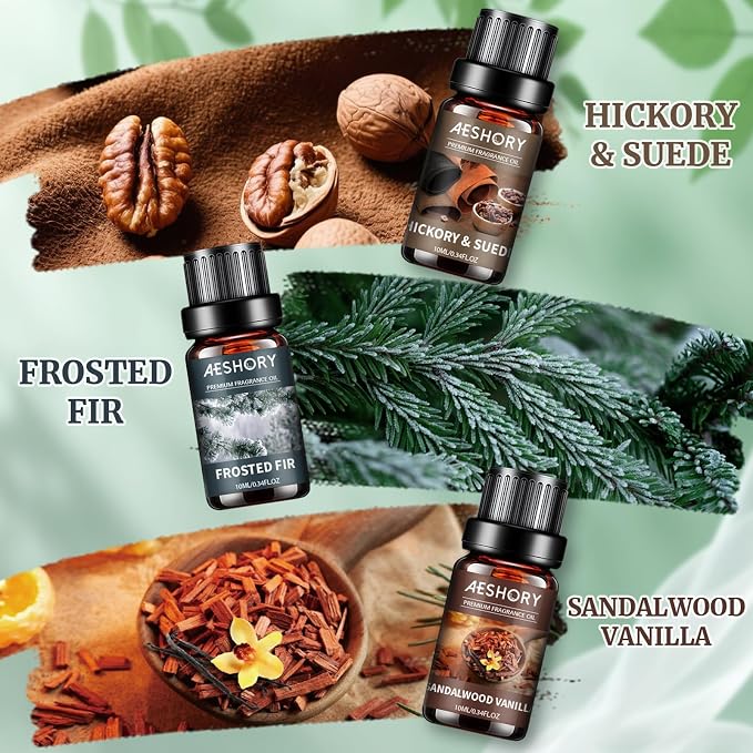 Wood Essential Oils Set, Woody Scent Fragrance Oil Kit, Aromatherapy Oils - Image 4