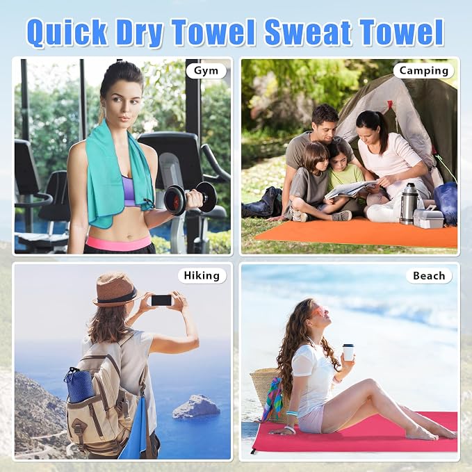 Sfee 2 Pack Microfiber Travel Towel, Quick Dry Camping Towel Super Absorbent - Image 6