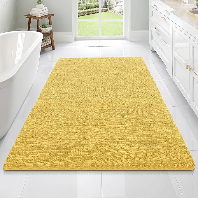 OLANLY Bathroom Rugs 70x46, Extra Soft Absorbent Chenille Bath Rugs, Rubber by OLANLY