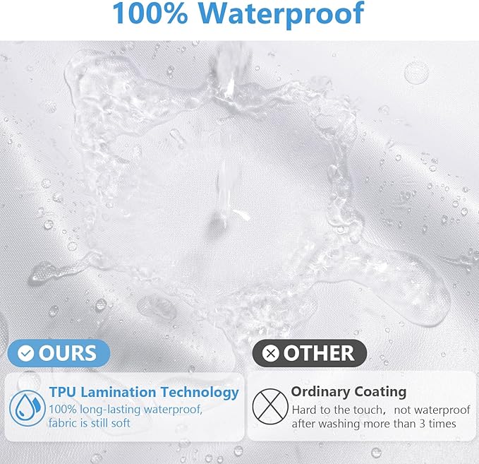 120GSM Ultimate Waterproof Fabric Shower Curtain Liner - Image 3