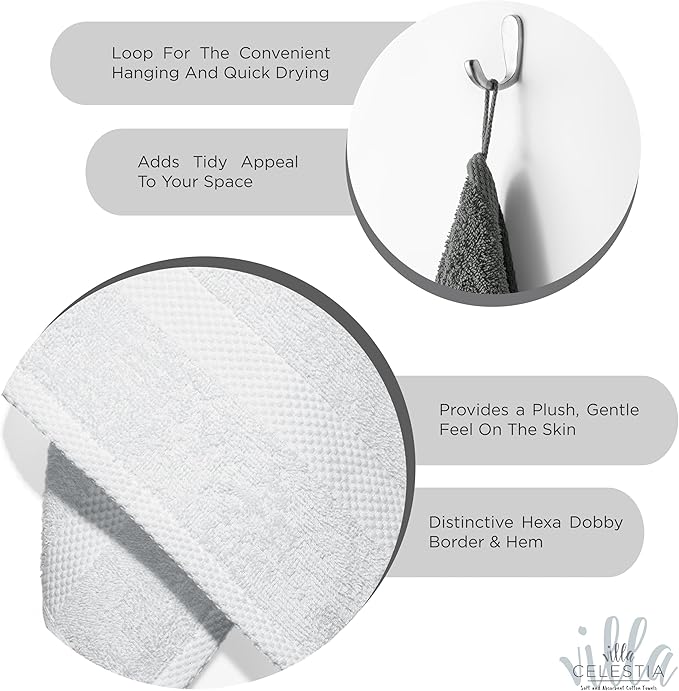 100% Cotton Bath Towel Set of 12-4 Bath Towels, 4 Hand Towels, 4 Wash Cloths - Image 4
