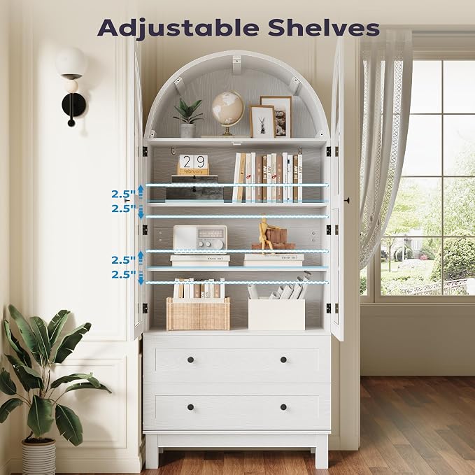 71" Tall Arched Kitchen Pantry, Kitchens Pantry Storage Cabinet - Image 3