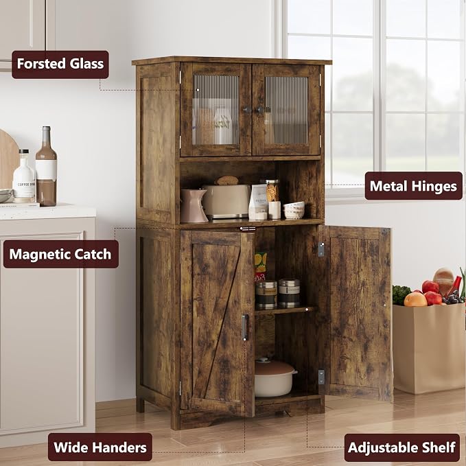 IDEALHOUSE 50" Tall Bathroom Cabinet, Freestanding Bathroom Storage Cabinet - Image 4