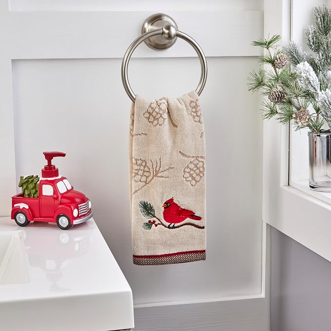 SKL Home Christmas/Winter Cardinal & Branch Hand Towel 2pc Set - Image 3