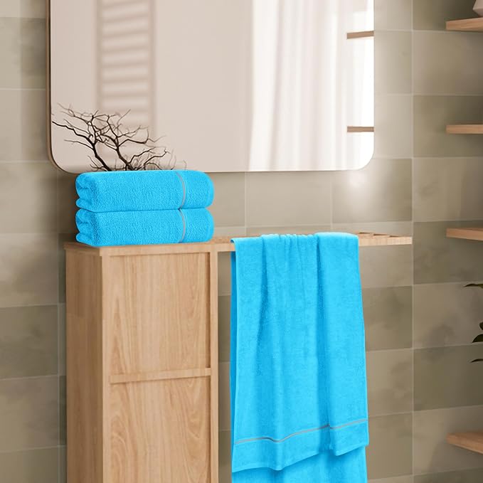 MyOwn Ultra Soft 4 Pack Oversized Bath Towel Set 27x54 inches, 100% Cotton Bath - Image 3