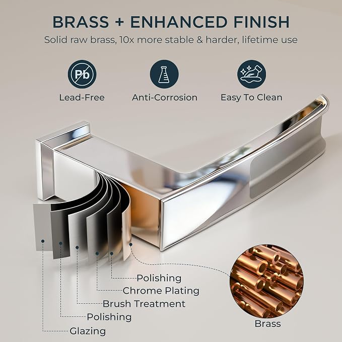 FORIOUS Waterfall Bathtub Faucet Set 3 Hole Chrome, 2 Handle Deck Mount Roman - Image 5