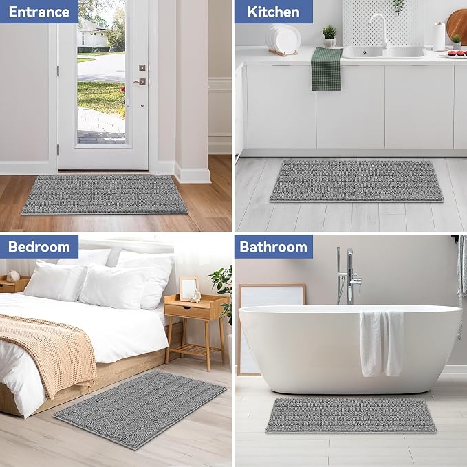 Bcoimo 44"×24" Chenille Bath Mat – Non-Slip - Image 7