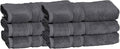 Mosobam Luxury Turkish Set of 6 Hand Towels 16X30 Charcoal Gray 700 GSM Bamboo by Mosobam