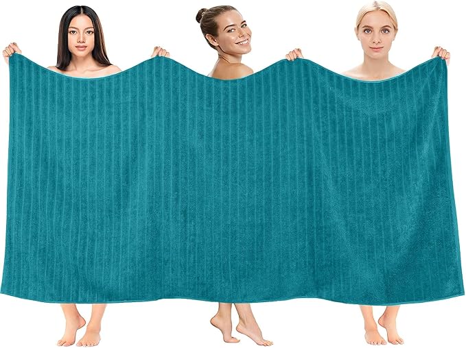 DAN RIVER Pack of 2 Bath Sheet 35x70 Inches, Premium Ribbed Oversized Towels - Image 4