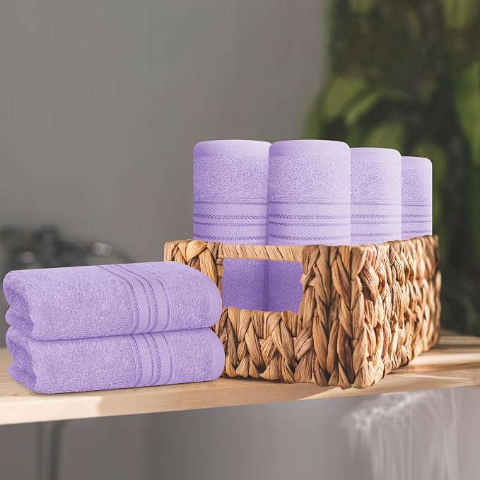 BOUTIQUO Ultra Soft Cotton Washcloths, Contains 12 Piece Face Cloths 12x12 inch - Image 3