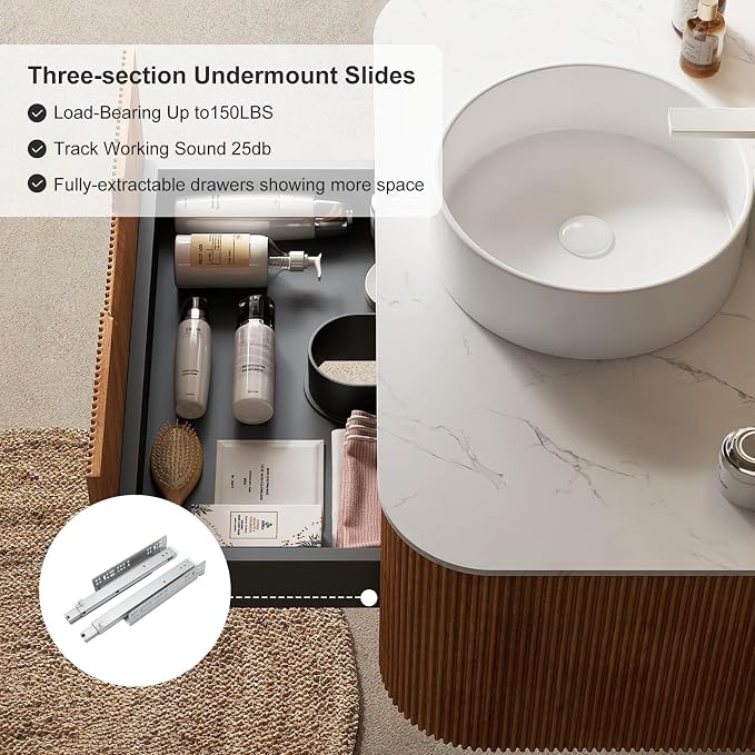 30 inch Bathroom Vanity with Sink, Floating Cabinet with Ultra-Thin Ceramic - Image 4