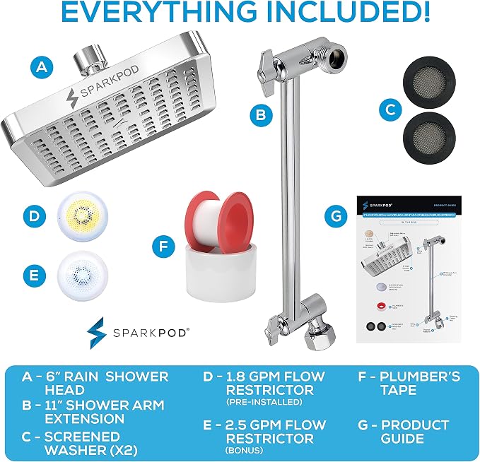 SparkPod Square Rain Shower Head - Image 7