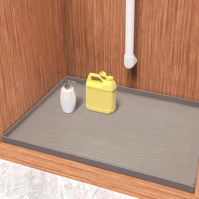 URMONA Waterproof Silicone Under Sink Mat 31'' x 22'' Shelf Liner by URMONA