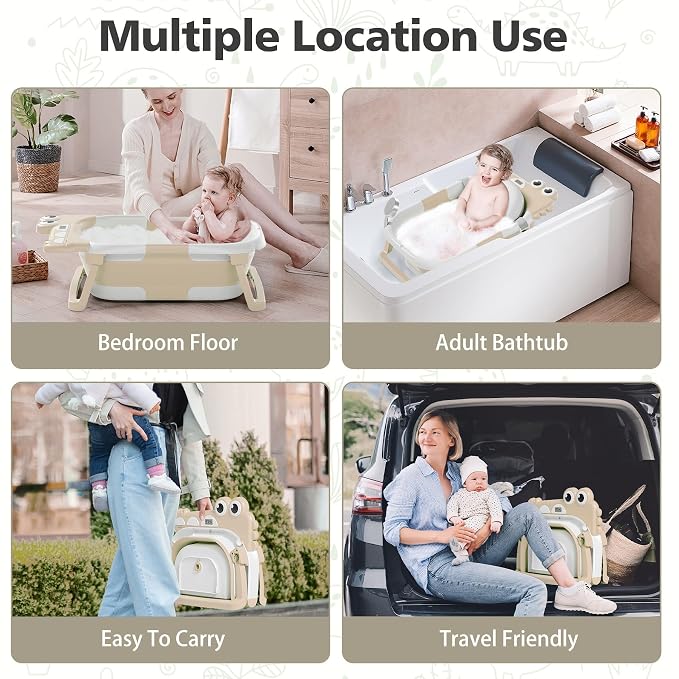 Collapsible Baby Bathtub for Newborn, Foldable Baby Bath Tub - Image 5