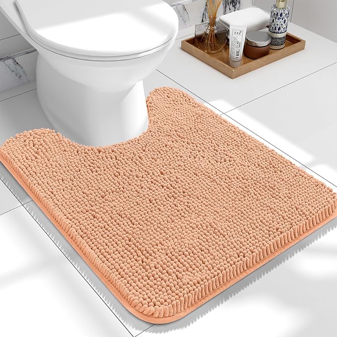 OLANLY Toilet Rugs U-Shaped 24x20, Extra Soft Absorbent Chenille Contour by OLANLY