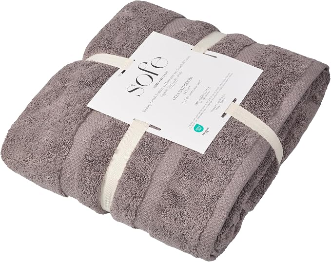 SOFE H&L | Olea Luxury Turkish Cotton Bath Towel Set of 1 : 1 Jumbo Bath Towel - Image 7
