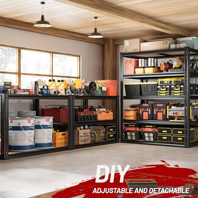 2050LBS Storage Shelves Heavy Duty 5 Tier Garage Storage Shelving, Adjustable - Image 4