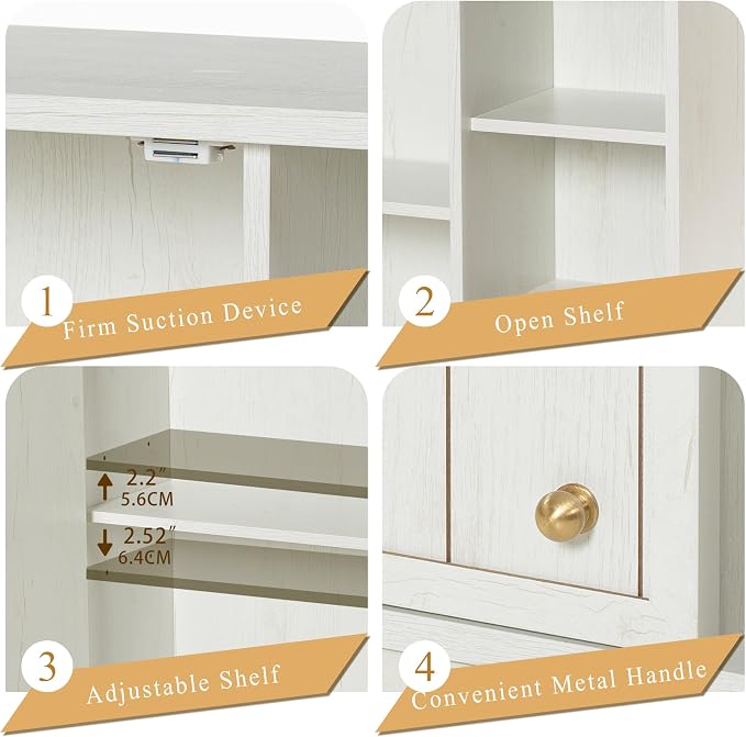 Bathroom Wall Cabinet Set of 2, Small Wall Cabinet Over Toilet - Image 5