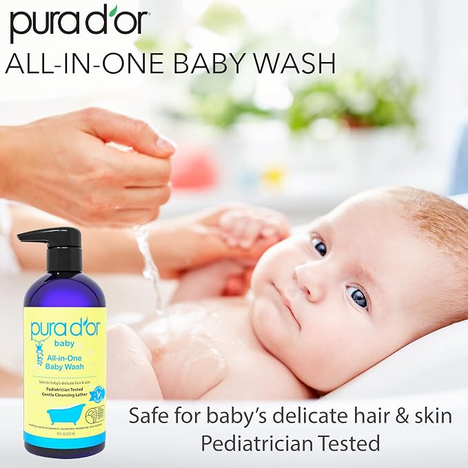 PURA D'OR 16 Oz All-in-One Calming Baby Wash & Shampoo - Image 4