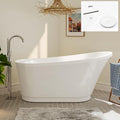 FerdY Langkawi 59" Acrylic Freestanding Bathtub, cUPC Certified, Polished White by FerdY