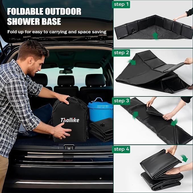 Upgraded Portable Shower Pan, Foldable Camping Shower Base - Image 5