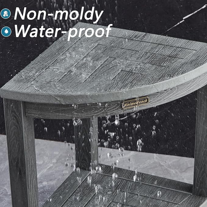 Waterproof Shower Bench for Inside Shower, Poly Lumber Shower Foot Seat - Image 3