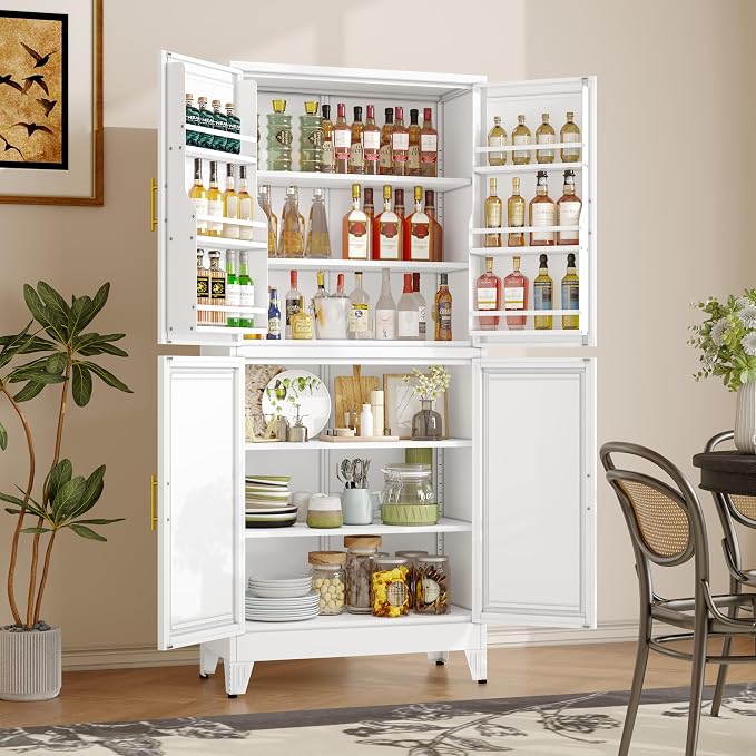 74.8" Tall Metal Food Cabinet, Storage Cabinets - Image 3