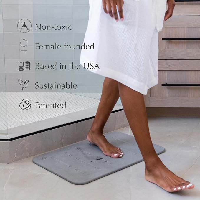 Dorai Home Bath Stone Mat 23.6"x15.4" – Quick-Dry, Non-Slip Diatomite Stone - Image 3