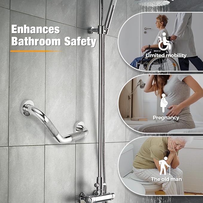 Grab Bars for Bathtubs and Showers- 1-1/4 x 16 Angled Shower Grab Bar for - Image 5