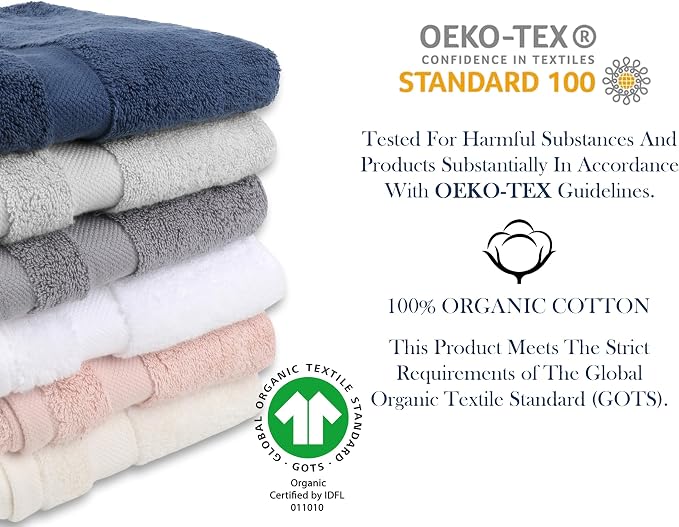 Delara Organic Cotton Luxuriously Plush Bath Towel 10 Piece Set|GOTS & Oeko-TEX - Image 6
