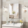 ANYHI 24"x16" Silver Bathroom Mirror Medicine Cabinet, Single Door Bathroom by ANYHI