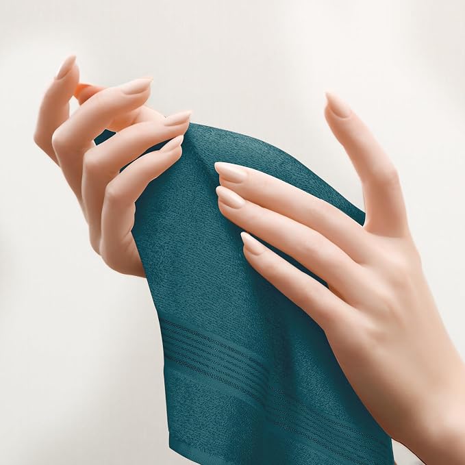 Belizzi Home Ultra Soft Cotton 6 -Piece Hand Towel Set 16x24, Spa - Image 5